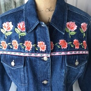 True Vintage Bill Blass Embroidered Jean Jacket
